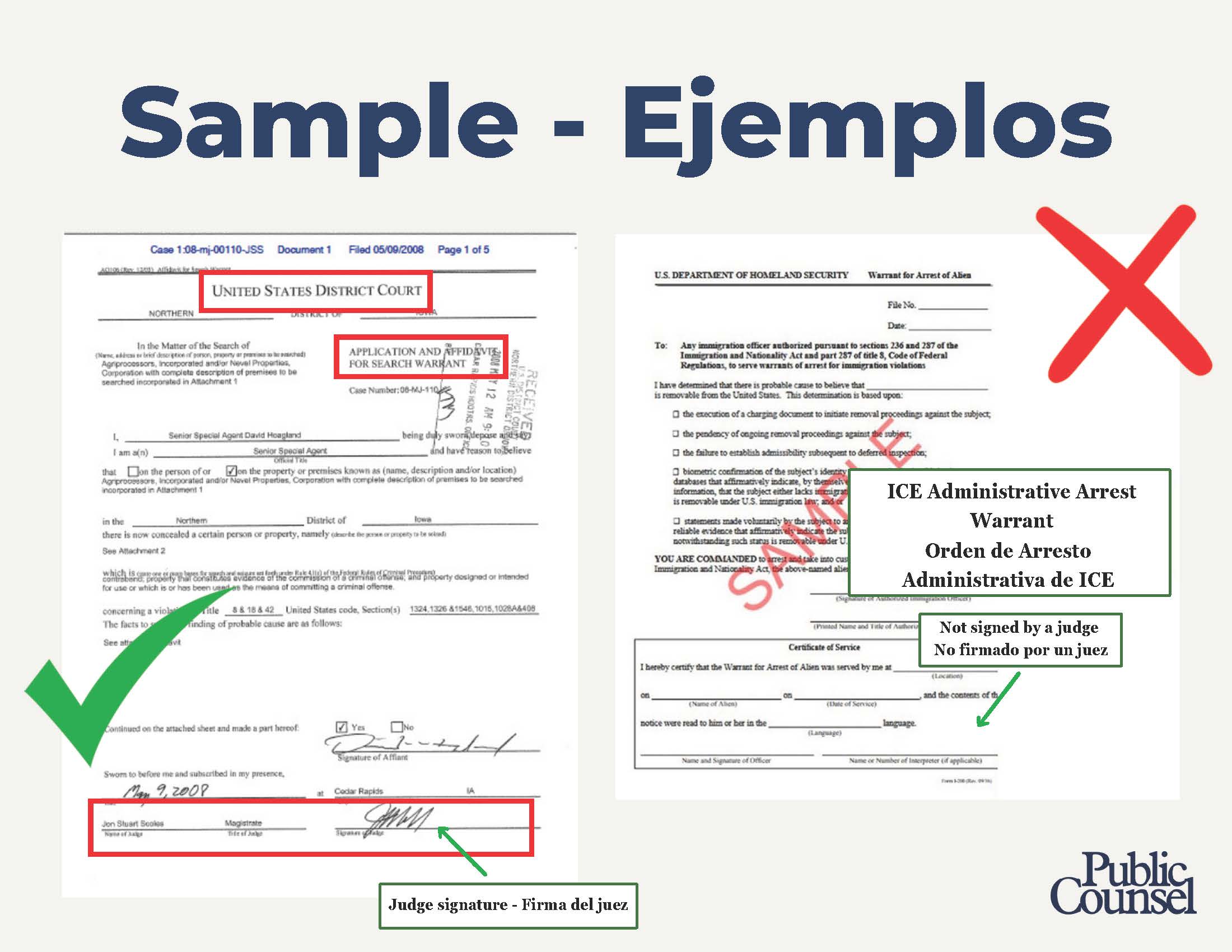 Example of a warrant